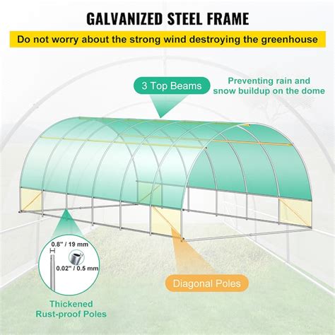 Vevor 20 X 10 X 7 Ft Tunnel Greenhouse 20 Ft L X 10 Ft W X 7 Ft H White