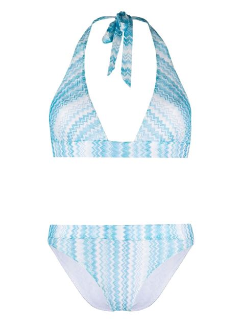 Missoni Woven Zigzag Halterneck Bikini Editorialist