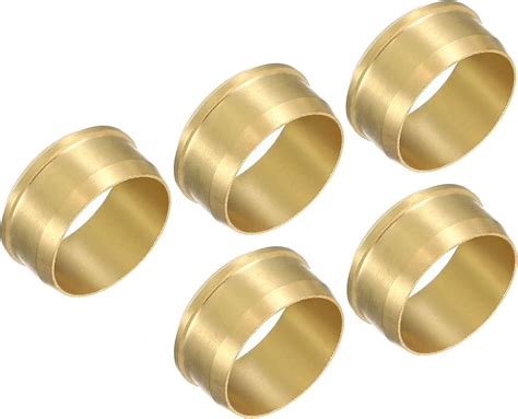 Patikil Mm Tube Od Brass Compression Sleeves Ferrules Pack Brass