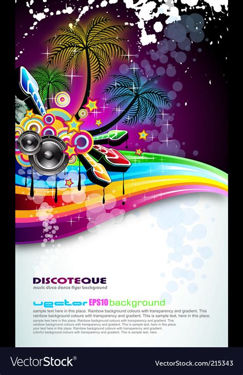 Tropical Disco Dance Background Royalty Free Vector Image