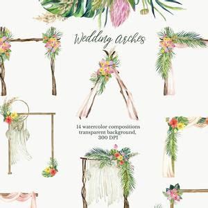 Watercolor Boho Wedding Arch Clipart Beach Wedding Canopy Etsy Beach