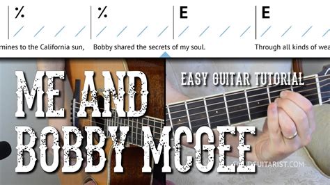 Me And Bobby Mcgee Easy Guitar Tutorial Kris Kristofferson Janis