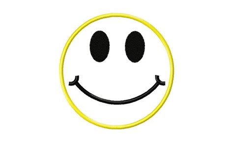 Smiley Face Appliqué Embroidery Design In 4x4 5x7 6x10 Hoop