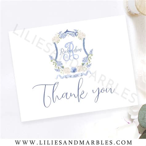 Custom Crest Thank You Card