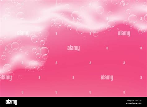 Beautiful Bright Background With Bath Pink Foam And Empty Place For