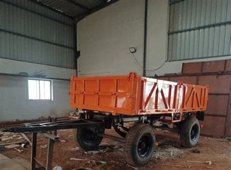 Mild Steel Orange Hp Hydraulic Tractor Trolley For Agriculture