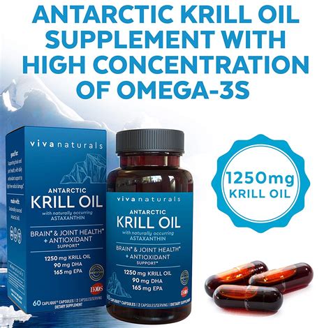 Buy Viva Naturals Pure Antarctic Krill Oil 1250 Mg 60 Capsules