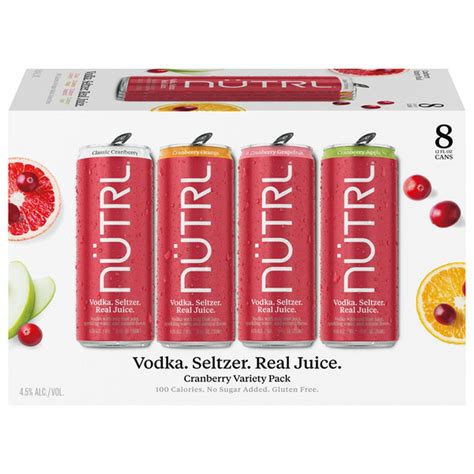 Nutrl Vodka Hard Seltzer Cranberry Variety 12 Fl Oz Delivery Or