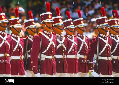 Caracas Venezuela Soldiers March During July 5th Independence Day