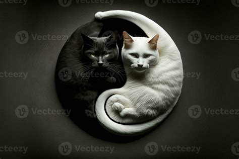 Yin Yang Cat Made Cute Black And White Cats In Yinyang Shape