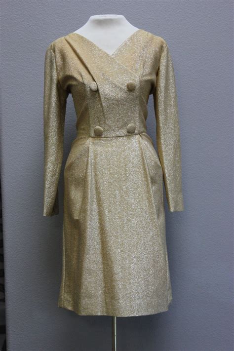 Vintage 1960s Gold Metallic Cocktail Dress Etsy