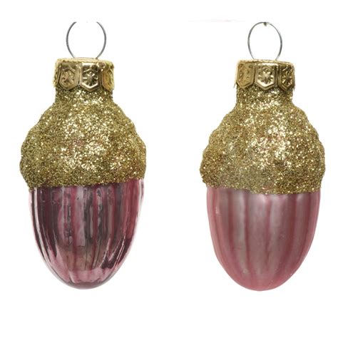 Boules En Verre En Forme De Gland Pour L Arbre En Velours Rose Paquet