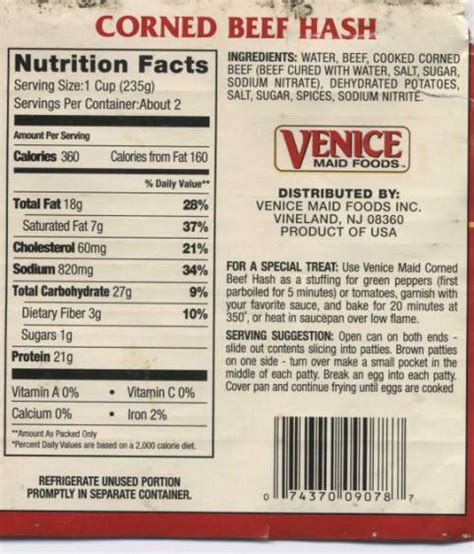 33 Corn Beef Nutrition Label Label Design Ideas 2020