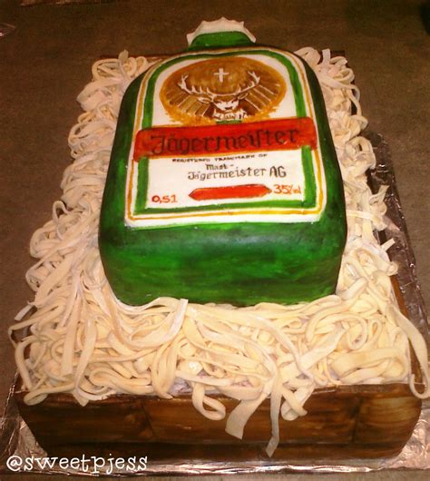 Jagermeister cake hand painted in a crate birthday cake by @sweetpjess ...