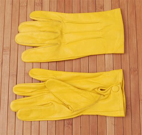 Yellow Mens Genuine Leather Unlined Driving Gloves With Etsy Italia