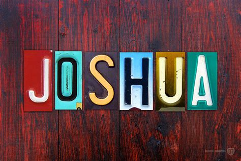 Joshua License Plate Lettering Name Sign Art Mixed Media By Design Turnpike