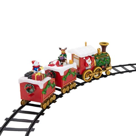 16-Piece LED Lighted Musical & Animated Christmas Village Train ...