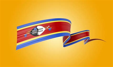 Premium Photo D Flag Of Eswatini D Wavy Shiny Eswatini Ribbon