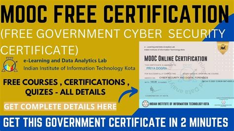 MOOC Free Certificate Free Cyber Security Certificate From Govt Of