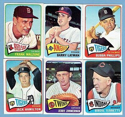 Topps Vintage Lot Of Nm Ex Mt Clean Back No Creases Malzone