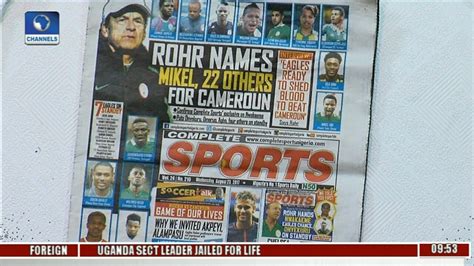 Rohr Names Mikel Others For Cameroun Sports Newspaper Review