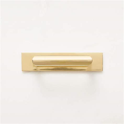 Lavau Unlacquered Brass Cabinet Handle With Backplate 6 Cb2