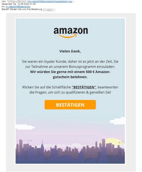 Neue Amazon Spam Mail führt in Abo Falle