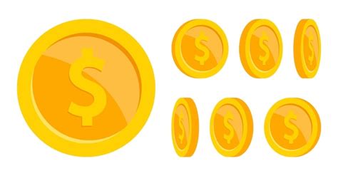 Premium Vector Gold Coins Animation Coin Rotation At Different Angles