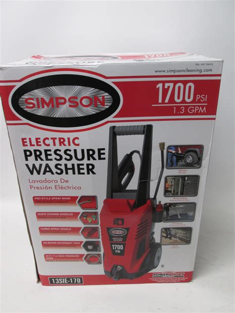 Simpson Electric Pressure Washer 13sie 170 1700 Psi 636893403408 Ebay