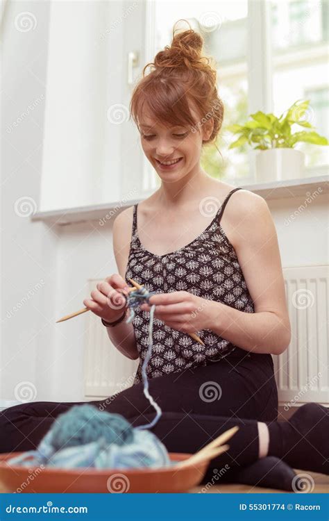 Knitting Old Lady Sitting Down