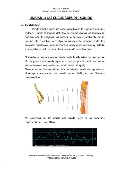 Unidad Las Cualidades Del Sonido