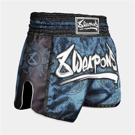 8 Weapons Carbon Yantra Blue Muay Thai Shorts ‹ Fight Supplies UK