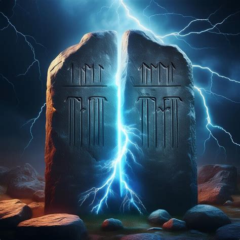 stone  lightning bolts   lightning bolt premium ai