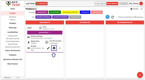 Gerenciar Pedidos Delivery Entrega Ou Retirada Ajuda BeeFood