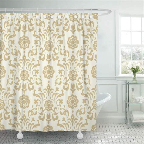 Ksadk Floral Ornate Vintage Damask Pattern Design Retro Abstract Baroque Classic Curl Shower