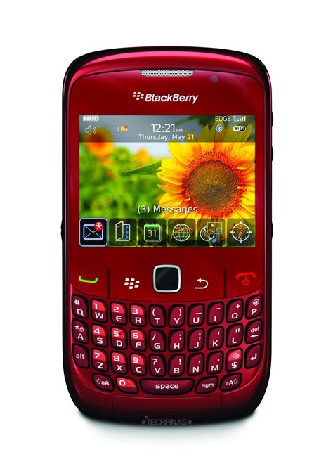 Blackberry Curve 8520 Ruby Red And White Out In The Philippines Via