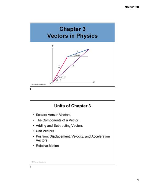 Chapter 3 Notes Chapter 3 Vectors In Physics © 2017 Pearson Education Inc Units Of Chapter 3