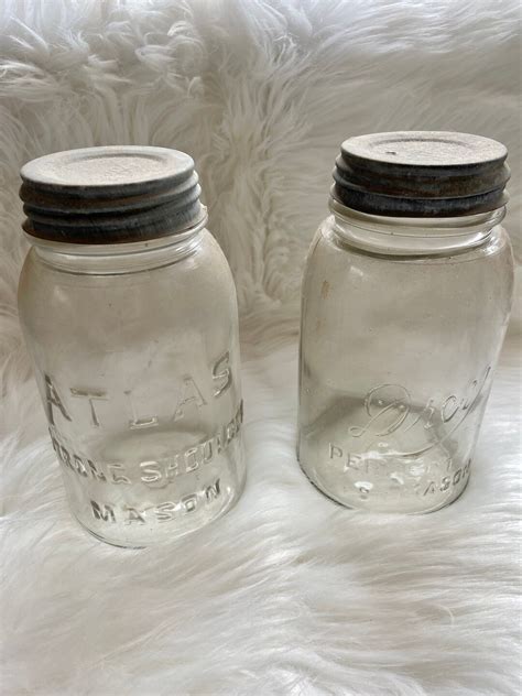 Vintage Antique Drey Perfect Mason Jar And Atlas Strong Shoulder Ball