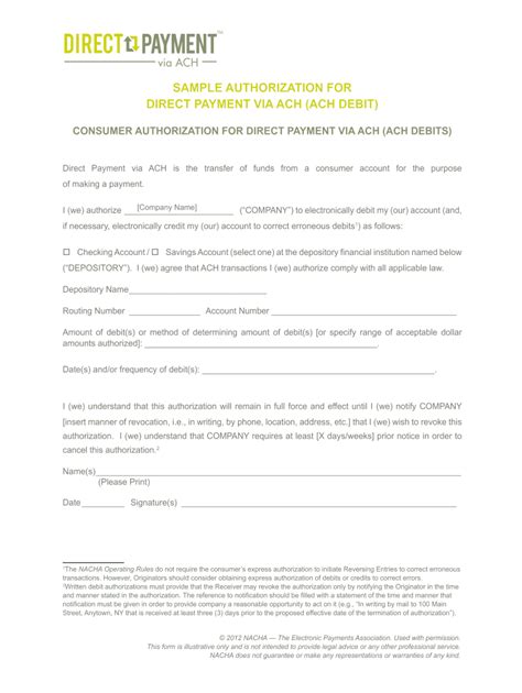 Direct Pay Authorization Form Insurance Fill Online Printable