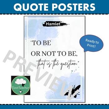 HAMLET QUOTE POSTERS Shakespeare's Hamlet Quotes by Tea4Teacher | TPT