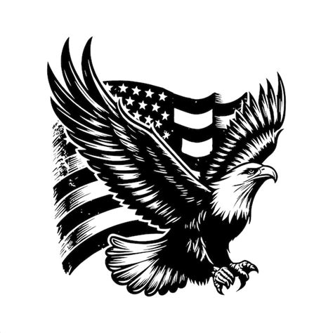 Premium Vector Flying Eagle With Usa Flag Svg