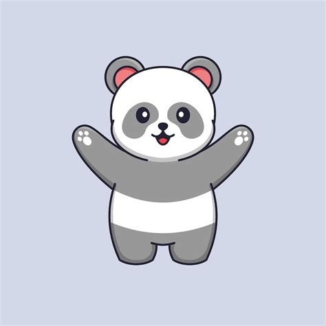 Premium Vector Cute Happy Panda Cartoon Vector Illustration