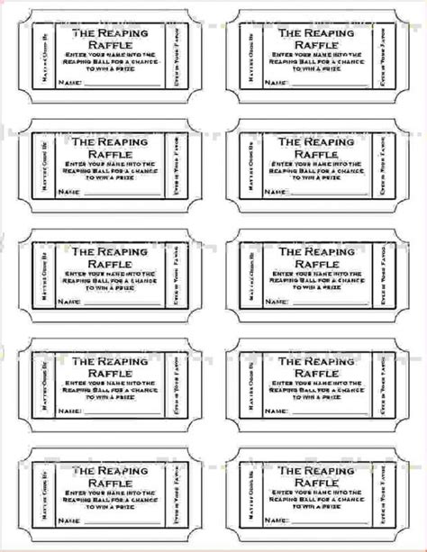 Free Printable Raffle Tickets Template Ticket Template Free Ticket