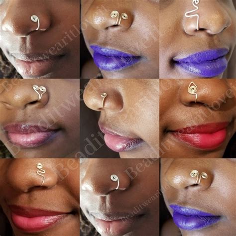 Nose Ring No Piercing Needed Silver Nose Cuff Afrocentric Nose