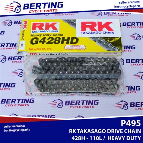 DRIVE CHAIN RK TAKASAGO 428H 110L 120L 130L Motorcycle Chain Genuine