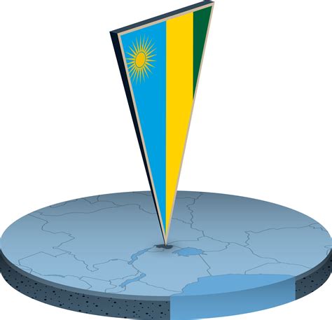 Rwanda flag and map in isometry 41281209 PNG