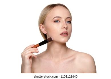 Beauty Portrait Smiling Beautiful Half Naked Stock Photo