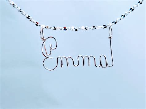 Emma Name Necklace Handcrafted Cursive Name in Script Gold - Etsy