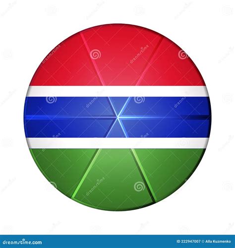 Glass Light Ball With Flag Of Gambia Round Sphere Template Icon