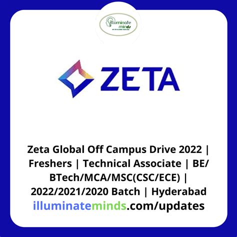 Zeta Global Off Campus Drive 2022 Freshers Technical Associate BE